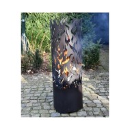 Esschert Design Baril à feu Flames Acier au carbone Noir FF408
