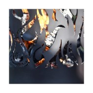 Esschert Design Baril à feu Flames Acier au carbone Noir FF408