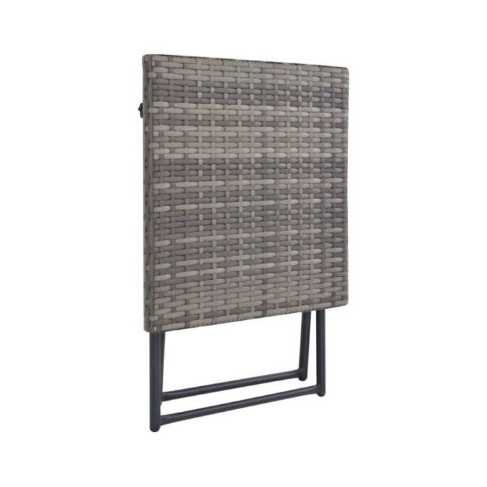 Ensemble de chaises longues pliables 3 pcs Résine tressée Gris
