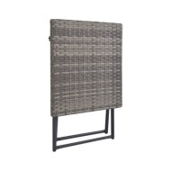Ensemble de chaises longues pliables 3 pcs Résine tressée Gris