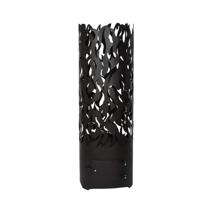 Esschert Design Baril à feu Flames Acier au carbone Noir FF408