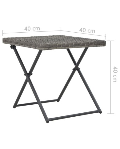 Ensemble de chaises longues pliables 3 pcs Résine tressée Gris