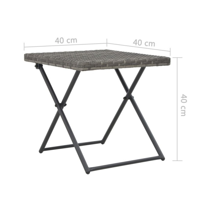 Ensemble de chaises longues pliables 3 pcs Résine tressée Gris