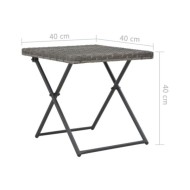 Ensemble de chaises longues pliables 3 pcs Résine tressée Gris