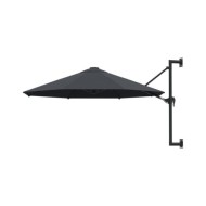 Parasol mural avec mât métallique 300 cm Anthracite
