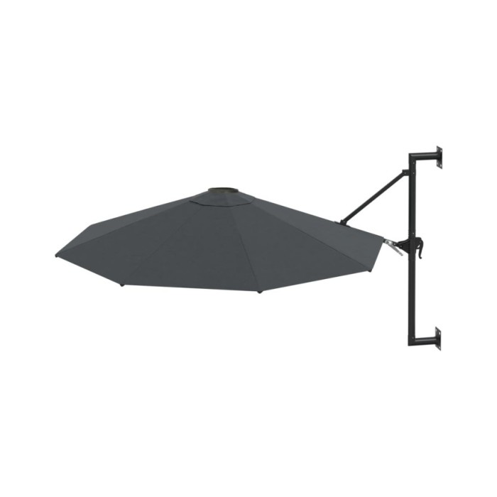 Parasol mural avec mât métallique 300 cm Anthracite