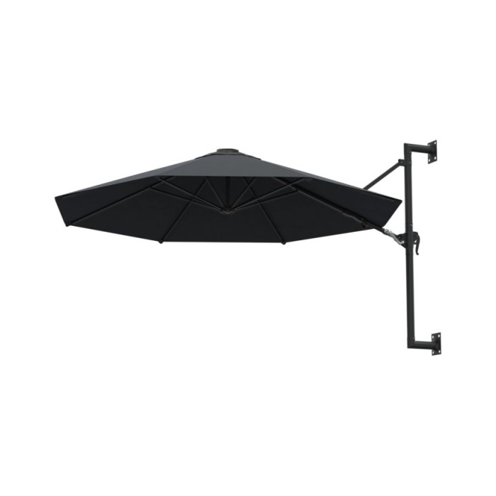 Parasol mural avec mât métallique 300 cm Anthracite