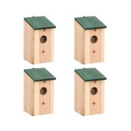 4 pcs Nichoirs Bois 12x12x22 cm 