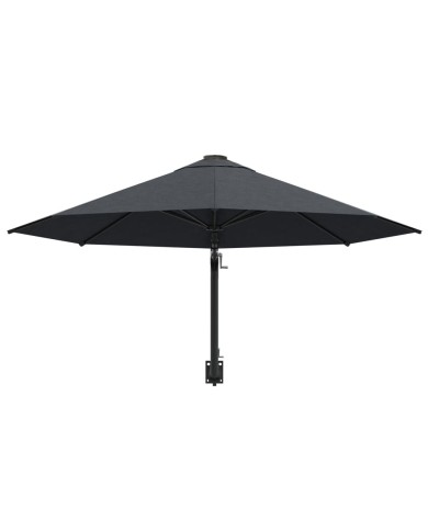 Parasol mural avec mât métallique 300 cm Anthracite