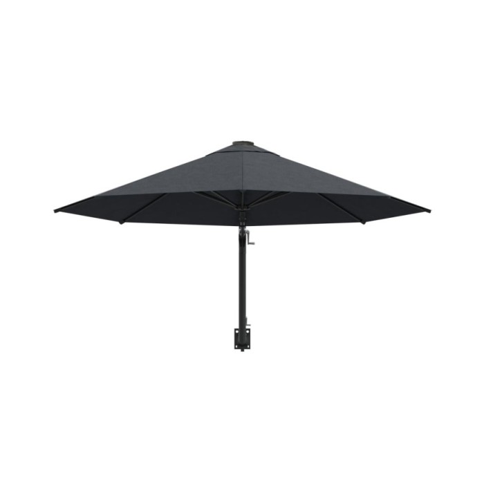 Parasol mural avec mât métallique 300 cm Anthracite