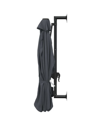 Parasol mural avec mât métallique 300 cm Anthracite