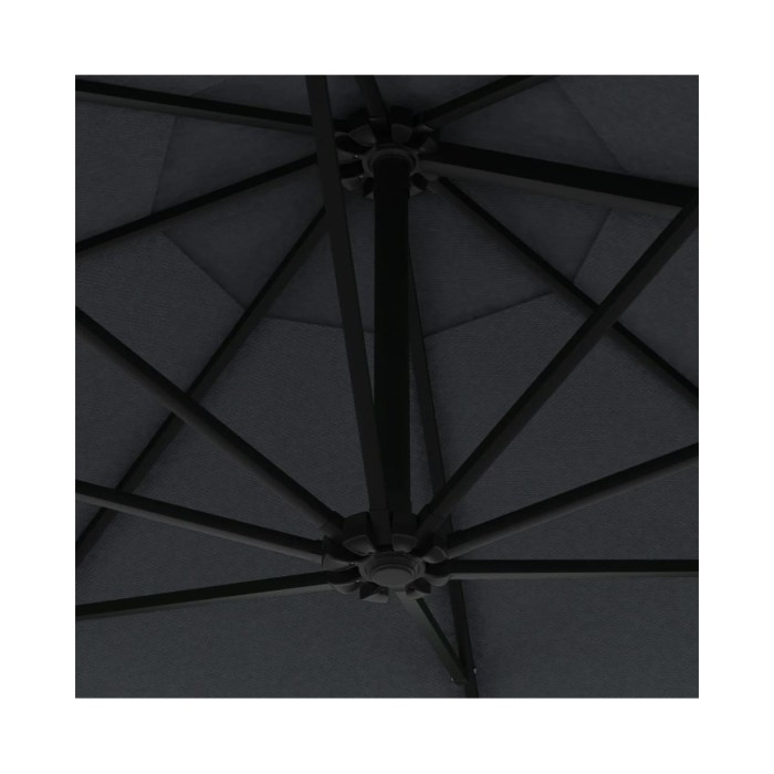 Parasol mural avec mât métallique 300 cm Anthracite