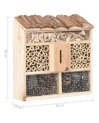 Hôtel à insectes 30x10x30 cm Bois de sapin