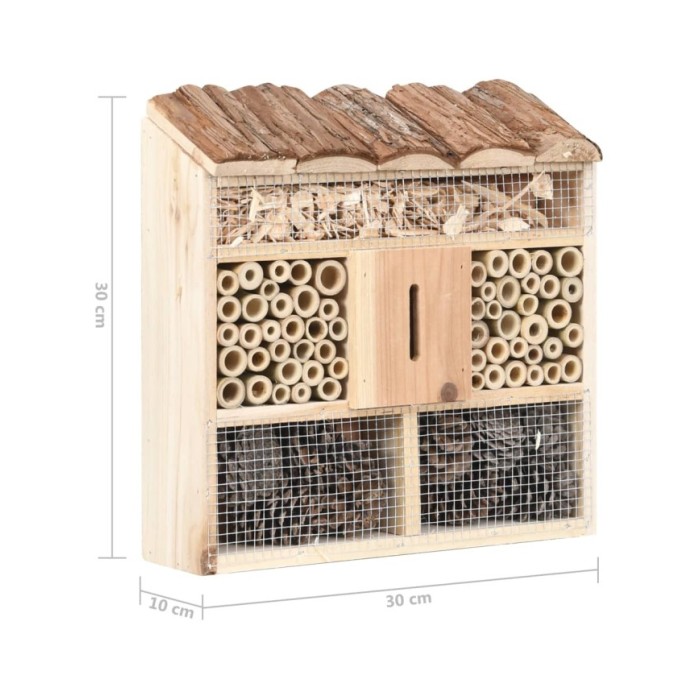 Hôtel à insectes 30x10x30 cm Bois de sapin