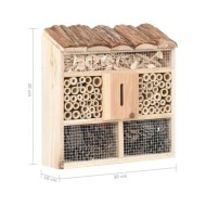 Hôtel à insectes 30x10x30 cm Bois de sapin