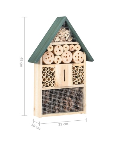 Hôtel à insectes 31x10x48 cm Bois de sapin