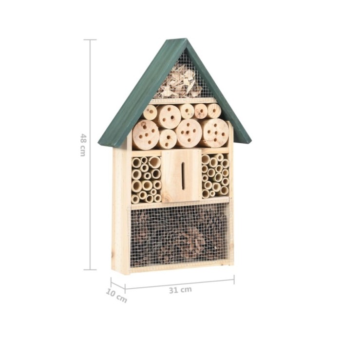 Hôtel à insectes 31x10x48 cm Bois de sapin