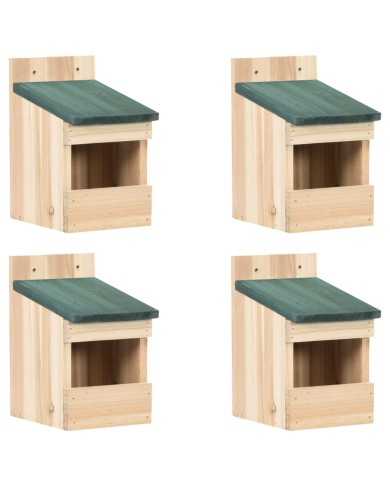 Nichoirs 4 pcs 12x16x20 cm Bois de sapin