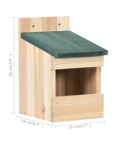 Nichoirs 4 pcs 12x16x20 cm Bois de sapin