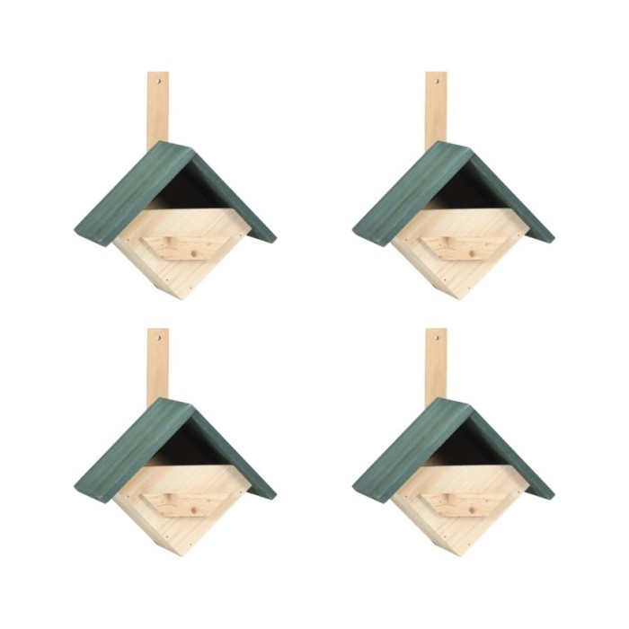 Nichoirs 4 pcs 24x16x30 cm Bois de sapin