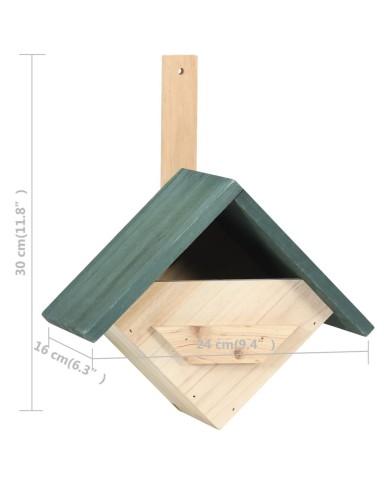 Nichoirs 4 pcs 24x16x30 cm Bois de sapin