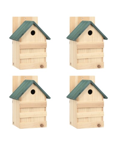 Nichoirs 4 pcs 23x19x33 cm Bois de sapin