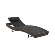 Chaise longue Résine tressée et textilène Marron
