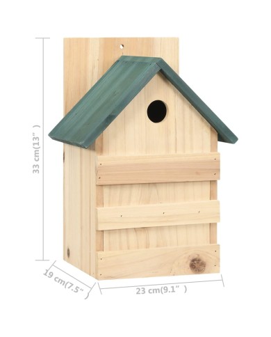 Nichoirs 4 pcs 23x19x33 cm Bois de sapin