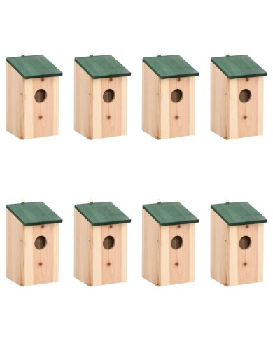 Nichoirs 8 pcs Bois 12x12x22 cm