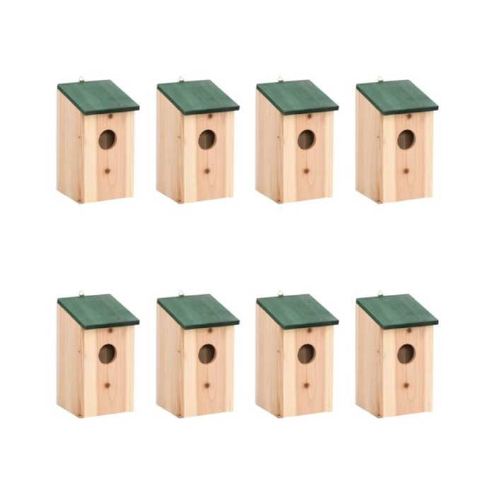 Nichoirs 8 pcs Bois 12x12x22 cm