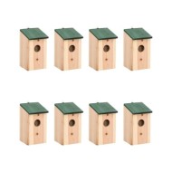 Nichoirs 8 pcs Bois 12x12x22 cm