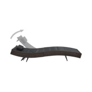 Chaise longue Résine tressée et textilène Marron