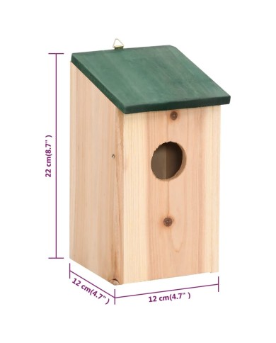 Nichoirs 8 pcs Bois 12x12x22 cm