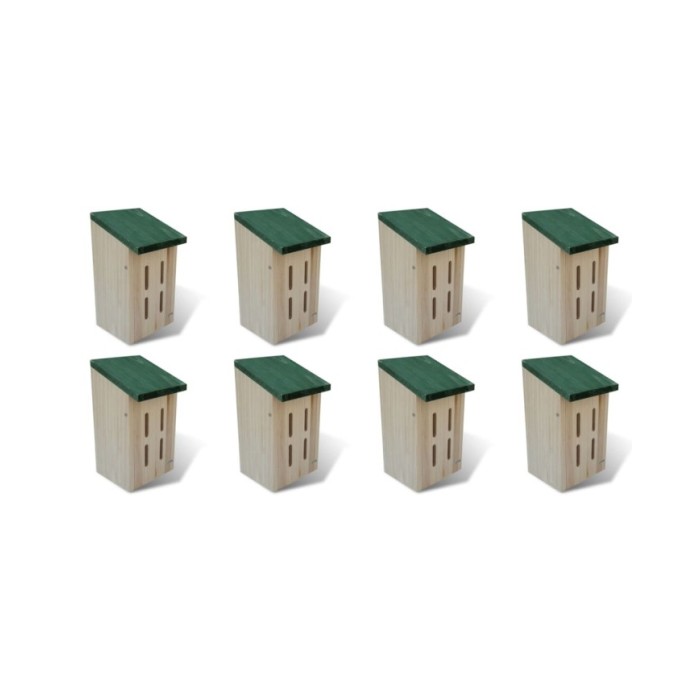 Maison pour papillons 8 pcs Bois 14 x 15 x 22 cm 