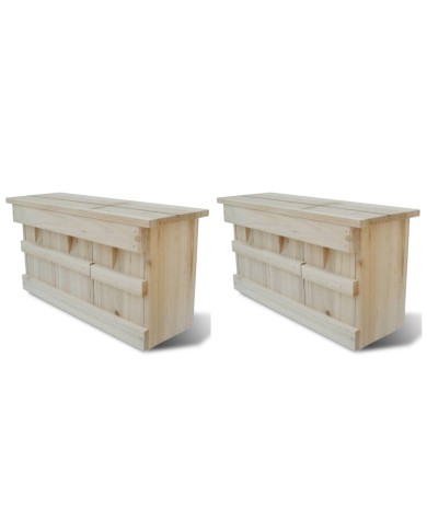 Maisons pour moineau 2 pcs Bois 44 x 15,5 x 21,5 cm