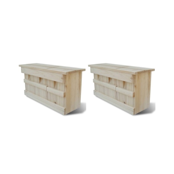 Maisons pour moineau 2 pcs Bois 44 x 15,5 x 21,5 cm