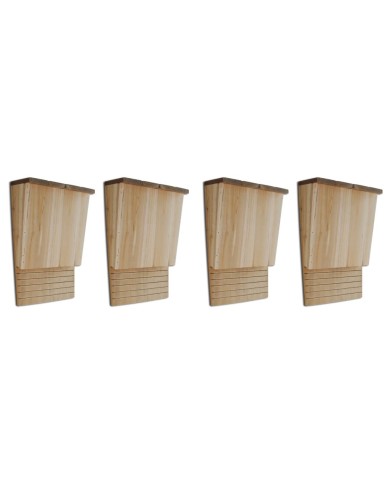 Maison pou chauve-souris 4 pcs 22 x 12 x 34 cm Bois
