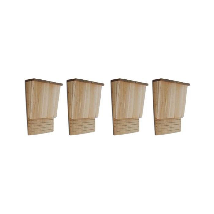 Maison pou chauve-souris 4 pcs 22 x 12 x 34 cm Bois