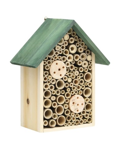 Hôtel à insectes 2 pcs 23x14x29 cm Bois de sapin massif