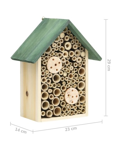 Hôtel à insectes 2 pcs 23x14x29 cm Bois de sapin massif