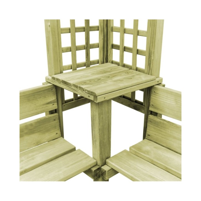 Pergola d'angle avec banc Bois de pin imprégné