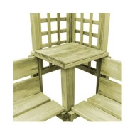 Pergola d'angle avec banc Bois de pin imprégné
