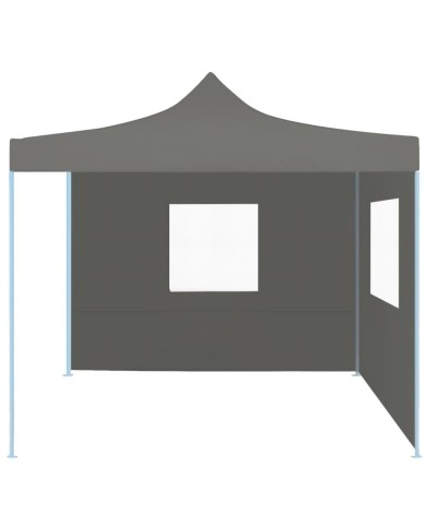 Tente de réception escamotable avec 2 parois 3x3 m Anthracite
