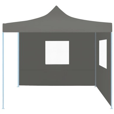 Tente de réception escamotable avec 2 parois 3x3 m Anthracite