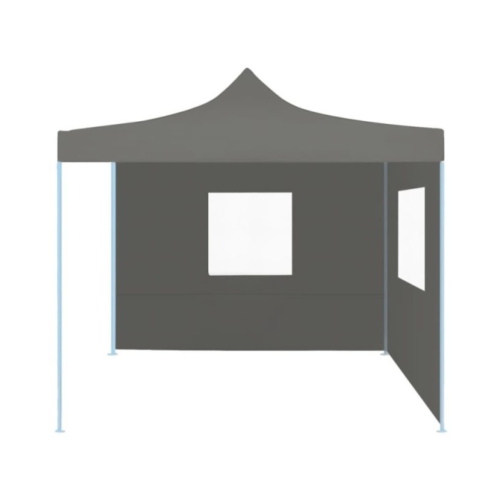 Tente de réception escamotable avec 2 parois 3x3 m Anthracite