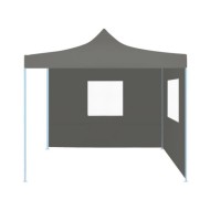 Tente de réception escamotable avec 2 parois 3x3 m Anthracite