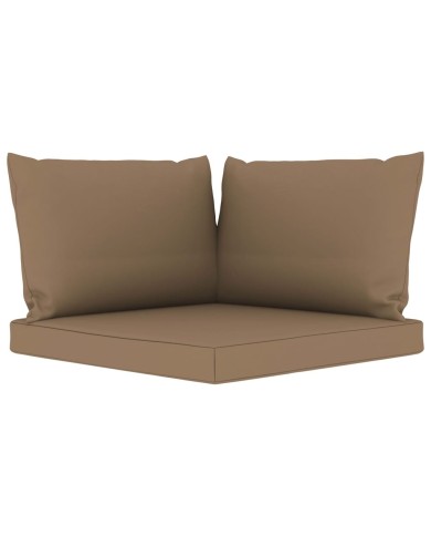 Coussins de canapé palette 3 pcs Taupe Tissu