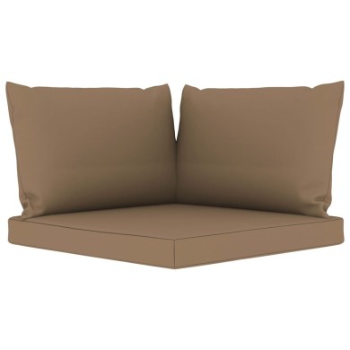 Coussins de canapé palette 3 pcs Taupe Tissu
