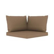 Coussins de canapé palette 3 pcs Taupe Tissu
