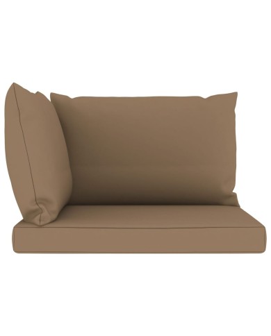 Coussins de canapé palette 3 pcs Taupe Tissu